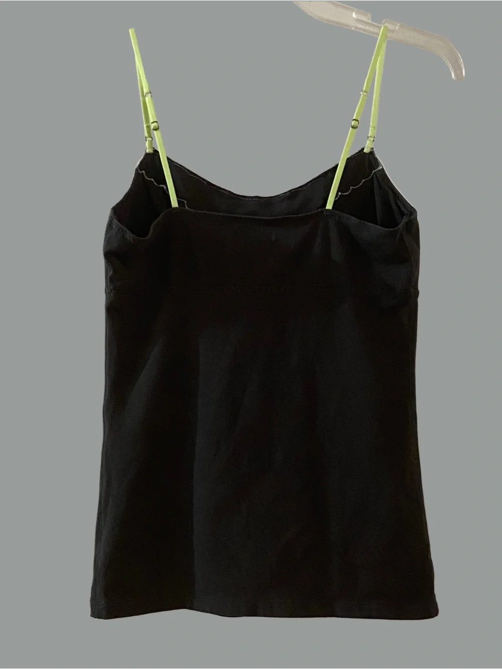 American Eagle Outfitters Charcoal Grey Cami with Neon Green Lace Accents Size M - Picture 6 of 7